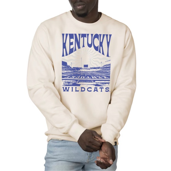 Kentucky Wildcats Premium Heavyweight Crew Neck Sweatshirt in Cream Size Large - Picture 7 of 7